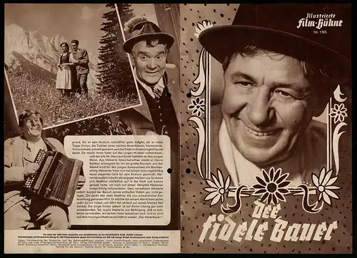 Filmprogramm IFB Nr. 1305, Der fiedele Bauer, Paul Hörbiger, Erich Auer, Heinrich Gretler, Regie: Hubert Marischka