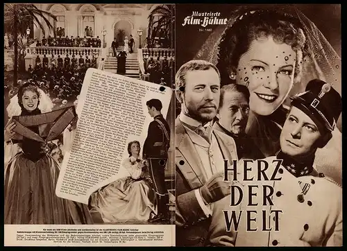 Filmprogramm IFB Nr. 1460, Herz der Welt, Hilde Krahl, Dieter Borsche, Werner Hinz, Regie: Harald Braun