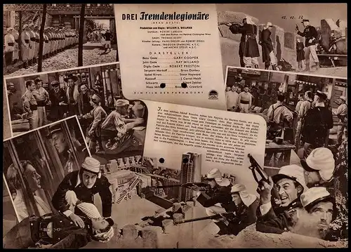 Filmprogramm IFB Nr. 1626, Drei Fremdenlegionäre, Gary Cooper, Ray Milland, Robert Preston, Regie: William A. Wellman