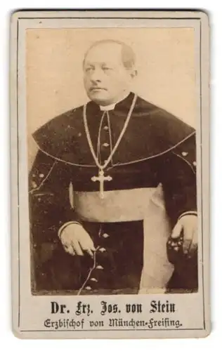 Fotografie Fotograf unbekannt, München, Portrait Dr. Erz. Jos. von Stein, Erzbischof von München-Freising