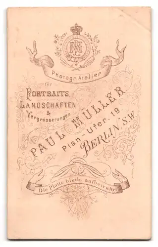 Fotografie Paul Müller, Berlin-SW, Plan- Ufer 19, Portrait bürgerliches Paar mit zwei Kindern