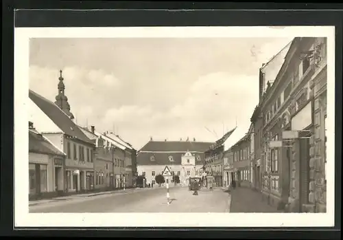 AK Moravské Budejovice, Strassenpartie im Stadtkern