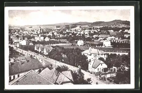 AK Humpolec, Teilansicht der Stadt aus der Vogelschau