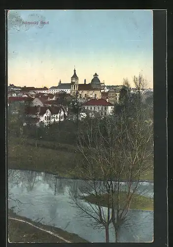 AK Nemecky Brod / Deutsch Brod, Blick über den Fluss auf die Stadt