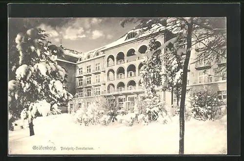 AK Gräfenberg, Priessnitz-Sanatorium im Winterkleid