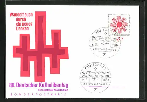 AK Stuttgart, 80. Deutscher Katholikentag 2.-6.9.1964