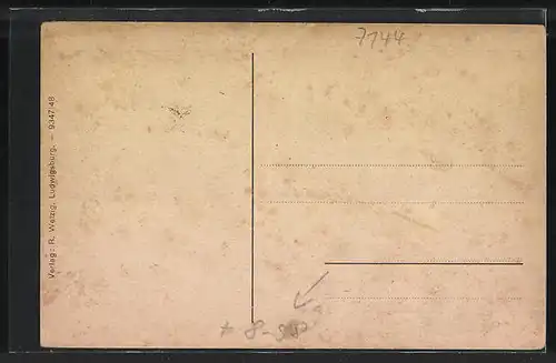 Lithographie Hohenasperg, Festungshof, Schubart-Gefängnis