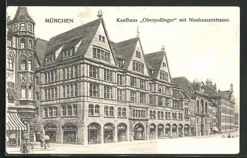 AK München, Kaufhaus, Oberpollinger` in der Neuhauserstrasse