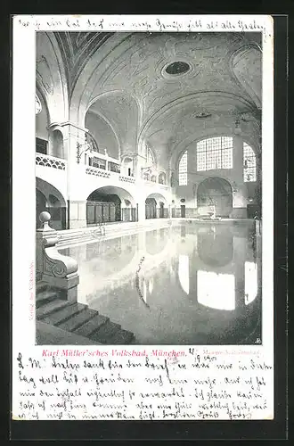 AK München, Männer-Schwimmbad im Volksbad