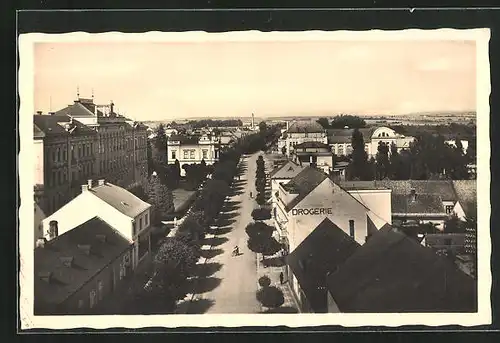 AK Chlumetz a. d. Zidlina, Strassenpartie mit Gebäudeansicht