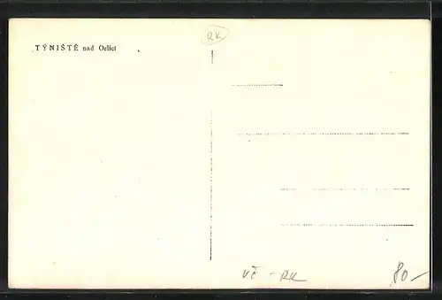 AK Tyniste nad Orlici, Strassenpartie mit Gebäudeansicht