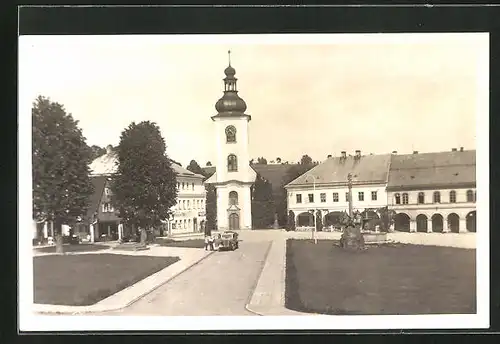 AK Rokitnitz / Rokytnice v Orlickych Horach, Strassenpartie mit Gebäudeansicht