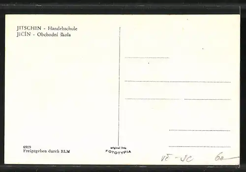 AK Jitschin / Gitschin / Jicin, Handelsschule