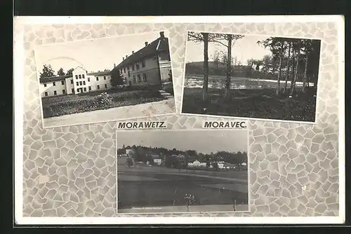 AK Morawetz - Moravec, Sanatorium, Seeblick & Panorama