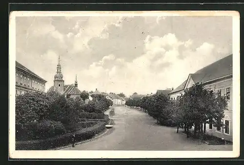 AK Stoky, Namesti, Stadtplatz mit Kirche