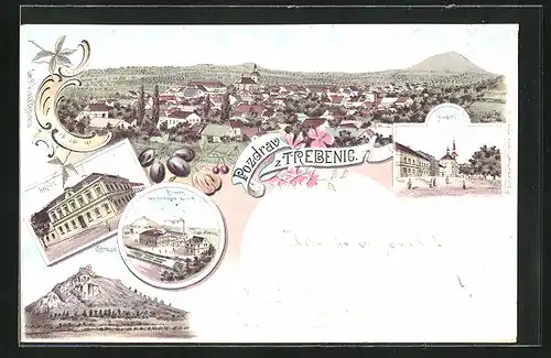 Lithographie Trebenice, Radnice, Namesti, Tovarna Nazuzitkovani Plodin