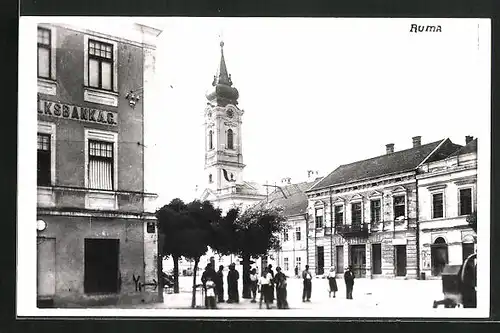 Foto-AK Ruma, Volksbank AG, Rathaus