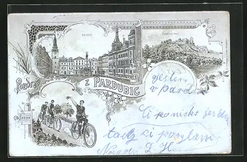 Lithographie Pardubice, Namesti, Runeticka Hora, Radler