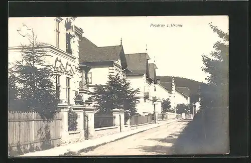 AK Hranice, Strassenpartie im Villenviertel