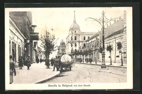 AK Belgrad, Strasse mit dem Konak