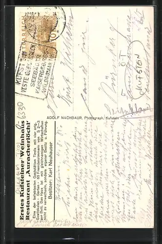 AK Kufstein, Partie am Restaurant Auracherlöchl