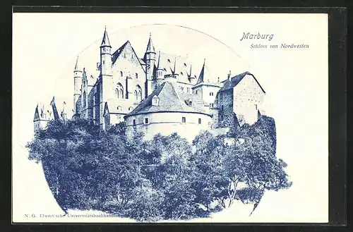 AK Marburg, Schloss von Nordwesten