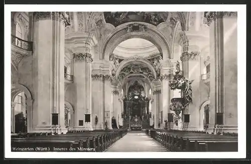 AK Weingarten /Württ., Innenansicht des Münsters
