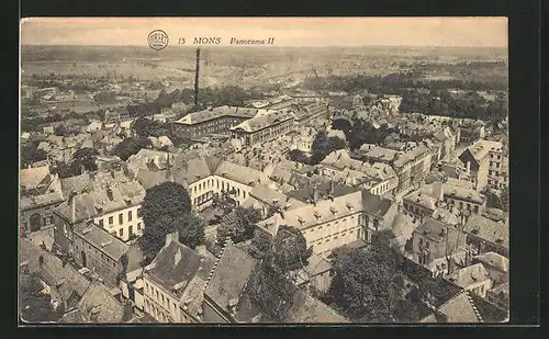 AK Mons, Panorama II, Blick über die Stadt