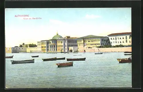 AK Alexandrie, Palais de Ras-El-Tin, Blick über den Fluss zum Ort