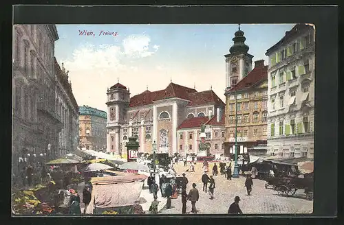 AK Wien, Freiung mit Marktständen und Besuchern