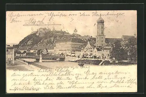 AK Graz, Panorama mit Schlossberg