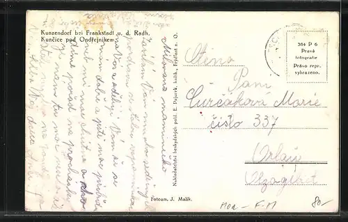 AK Kunzendorf / Kunice pos Ondrejnikem, Panorama