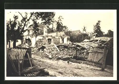 AK Velka Polom, Slezska Dedina 1945, Trümmer