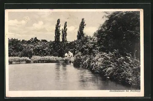 AK Groissenbrunn bei Marchegg, Flusspartie