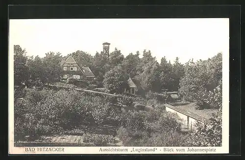 AK Bad Hitzacker, Aussichtsturm Luginsland, Blick vom Johannesplatz