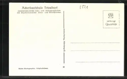 AK Triesdorf, Schülerheim der Ackerbauschule