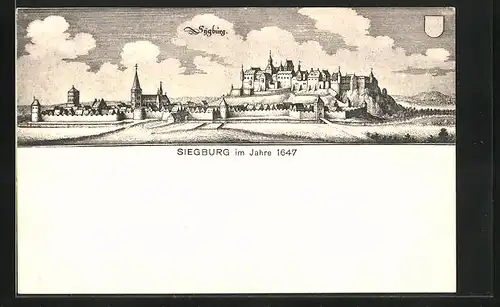 AK Siegburg, Panorama im Jahre 1647