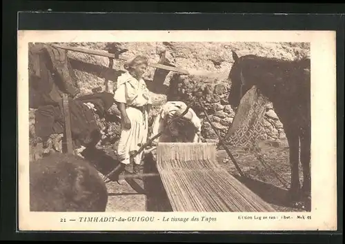 AK Timhadit-du-Guigou, Le tissage des Tapis, arabische Teppichweber