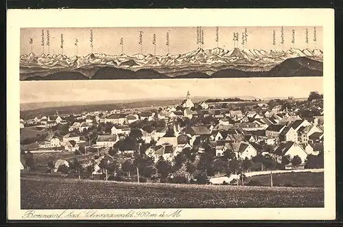 AK Bonndorf, Totalansicht mit Bergpanorama