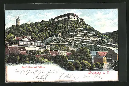 AK Freyburg a. U., Jahn`s Haus und Schloss