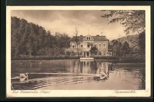 AK Bad Freienwalde / Oder, Papenmühle, Wasserseite
