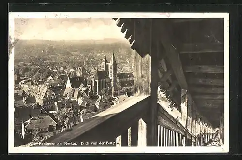 AK Esslingen / Neckar, Panoramablick von der Burg