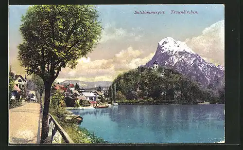 AK Traunkirchen im Salzkammergut, Strasse an der Promenade