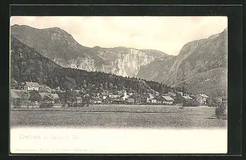 AK Obertraun, Ortspanorama am Hallstätter See