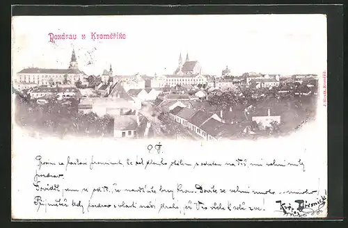 AK Kromeriz, Blick über die Dächer der Stadt