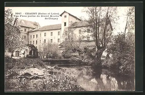 AK Chagny, Vue d`une partie du Grand Moulin de Chagny