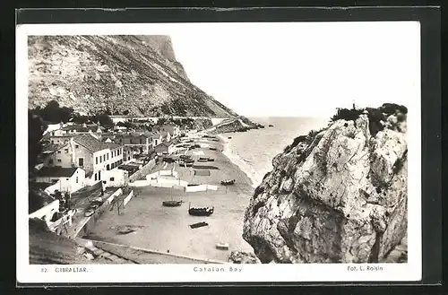 AK Gibraltar, Catalan Bay, Boote auf dem Strand