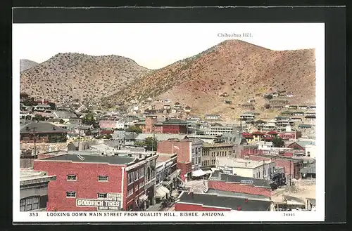 AK Bisbee, AZ, looking down Main Street from Quality Hill