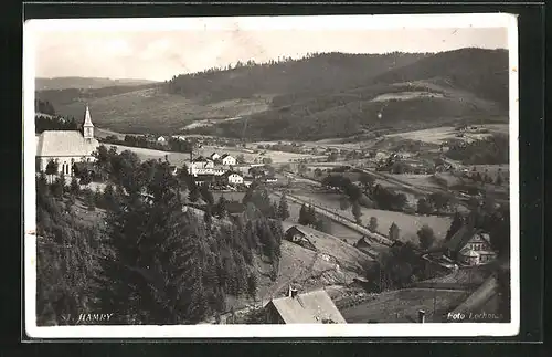 AK St. Hamry, Blick zur Kirche im Ort