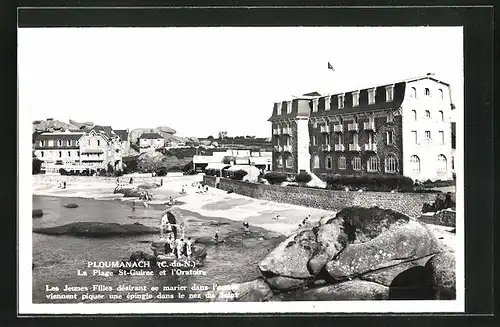 AK Ploumanach, La Plage St-Guirec et l`Oratoire